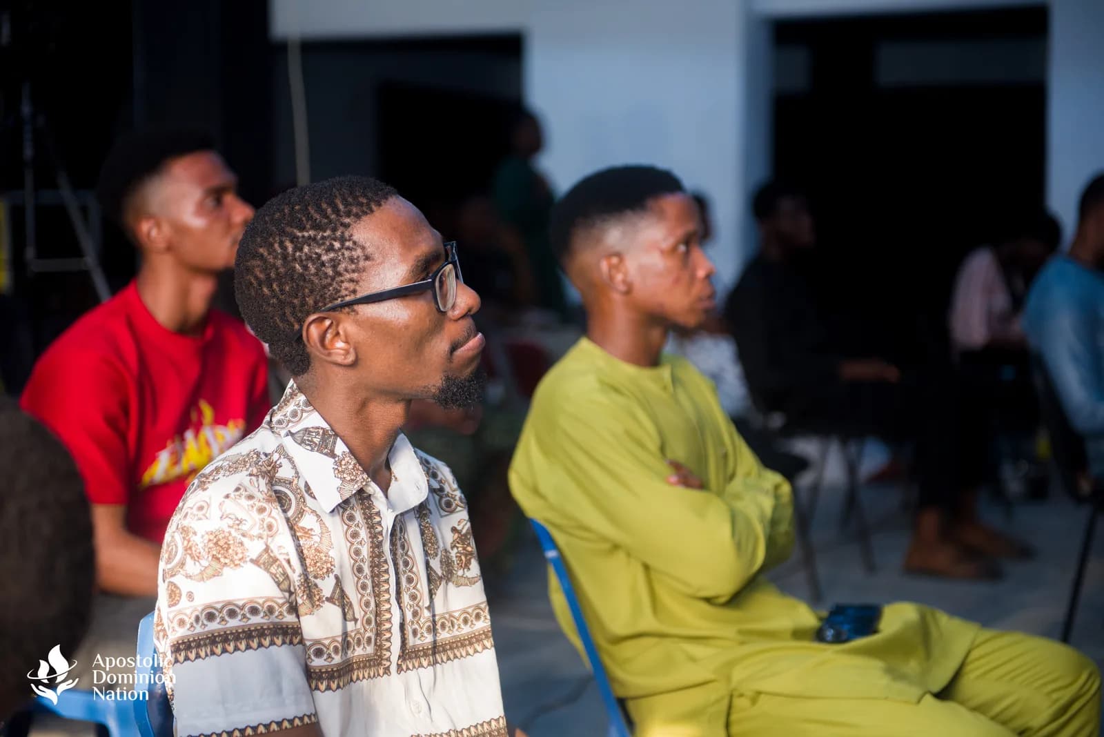 Children seated during service