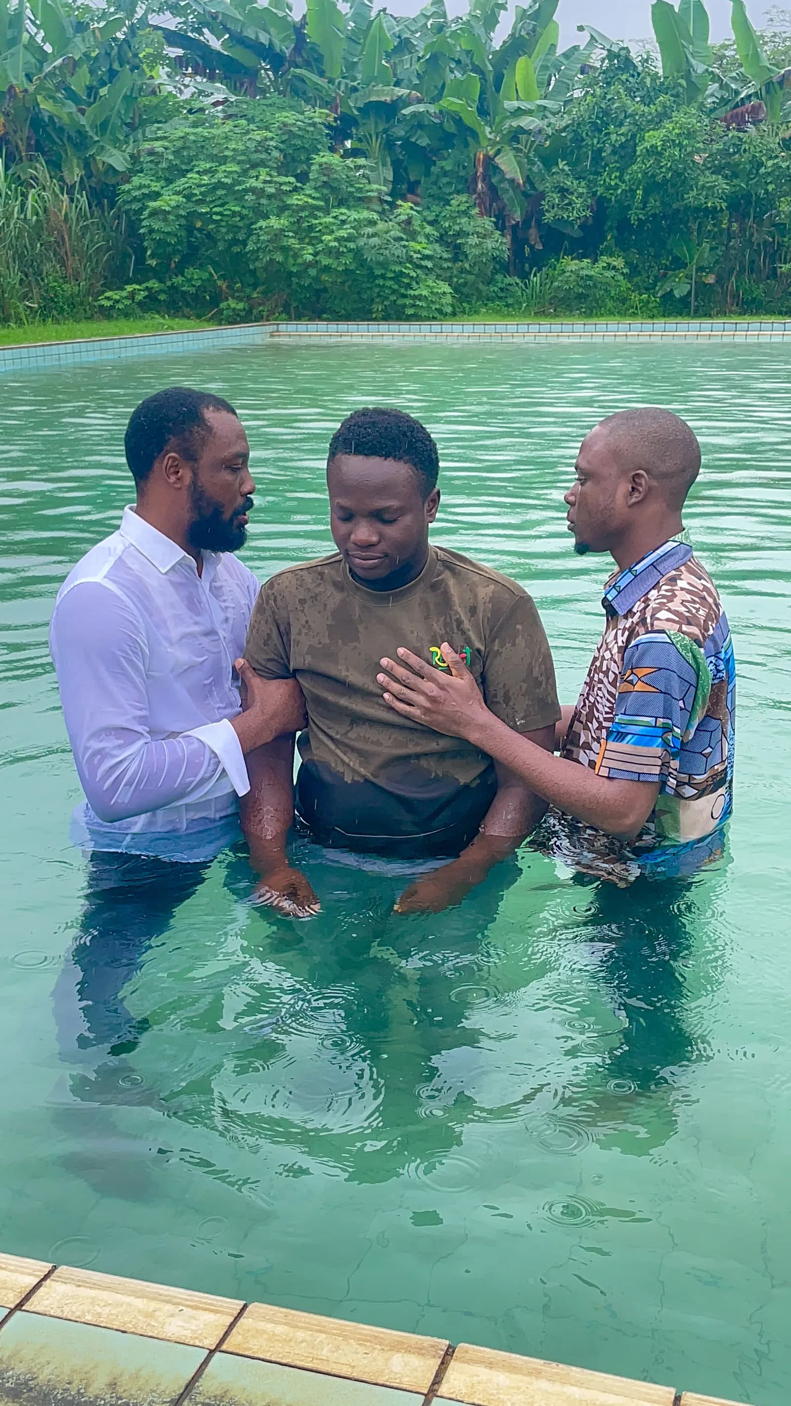 Men praying together