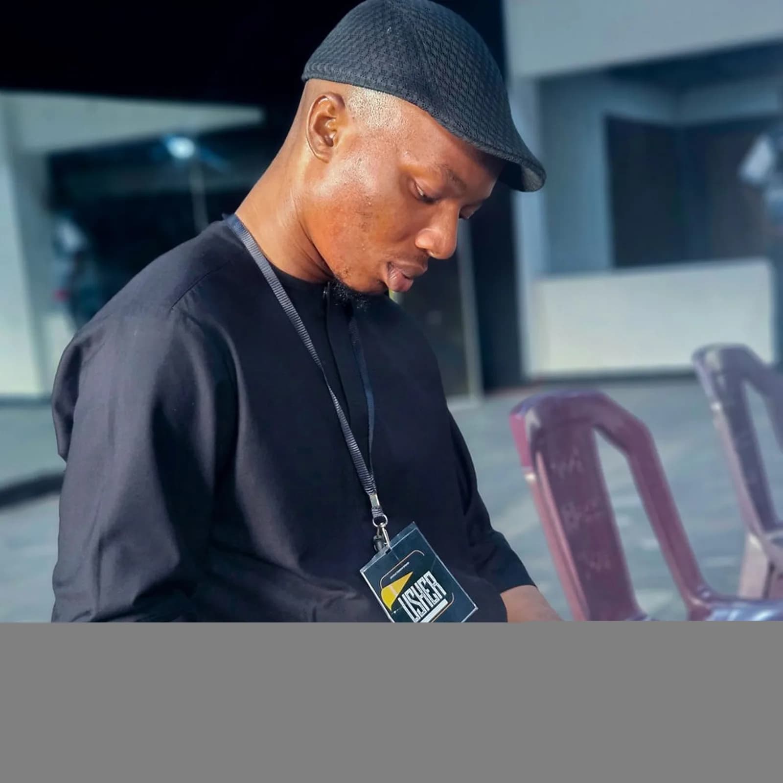 Member in a cap at Igbogidi cluster